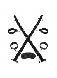 Чёрный набор для фиксации у двери - Lux Fetish - купить с доставкой в Находке