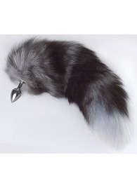 Серебристая анальная пробка с пушистым хвостом - Sitabella - купить с доставкой в Находке