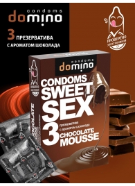 Презервативы для орального секса DOMINO Sweet Sex с ароматом шоколадного мусса - 3 шт. - Domino - купить с доставкой в Находке