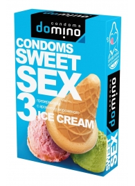 Презервативы для орального секса DOMINO Sweet Sex с ароматом мороженого - 3 шт. - Domino - купить с доставкой в Находке