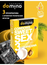 Презервативы для орального секса DOMINO Sweet Sex с ароматом тропических фруктов - 3 шт. - Domino - купить с доставкой в Находке