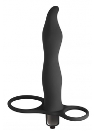 Черная вибронасадка для двойного проникновения Flirtini - 15,9 см. - Lola Games - купить с доставкой в Находке