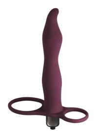Бордовая вибронасадка для двойного проникновения Flirtini - 15,9 см. - Lola Games - купить с доставкой в Находке