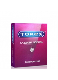 Презервативы Torex  Сладкая любовь  с ароматом клубники - 3 шт. - Torex - купить с доставкой в Находке