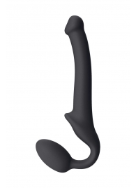Черный безремневой страпон Silicone Bendable Strap-On S - Strap-on-me - купить с доставкой в Находке