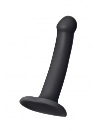 Черный фаллос на присоске Silicone Bendable Dildo S - 17 см. - Strap-on-me - купить с доставкой в Находке