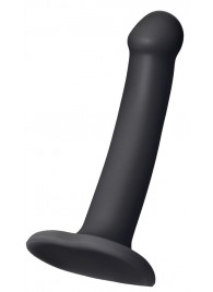 Черный фаллос на присоске Silicone Bendable Dildo S - 17 см. - Strap-on-me - купить с доставкой в Находке