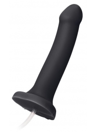 Черный фаллос с имитацией эякуляции Silicon Cum Dildo L - 19,6 см. - Strap-on-me - купить с доставкой в Находке