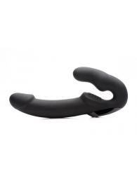 Черный безремневой страпон Urge Silicone Strap On с пультом ДУ - 24 см. - XR Brands - купить с доставкой в Находке