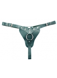 Изумрудные трусики с кольцом для страпона Ladys Arsenal - БДСМ Арсенал - купить с доставкой в Находке