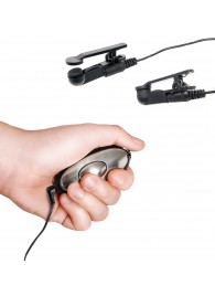 Черные электрические зажимы для сосков Shock Therapy Nipple Clamps - Pipedream - купить с доставкой в Находке