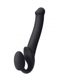 Черный безремневой страпон Silicone Bendable Strap-On M - Strap-on-me - купить с доставкой в Находке