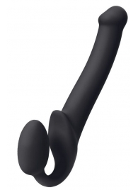 Черный безремневой страпон Silicone Bendable Strap-On M - Strap-on-me - купить с доставкой в Находке