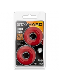 Набор из 2 красных эрекционных колец DONUT RINGS OVERSIZED - Blush Novelties - в Находке купить с доставкой