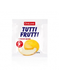 Пробник гель-смазки Tutti-frutti со вкусом сочной дыни - 4 гр. - Биоритм - купить с доставкой в Находке