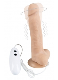 Телесный вибратор-ротатор на присоске Cesar Vibrator   Rotator - 17,5 см. - Adrien Lastic