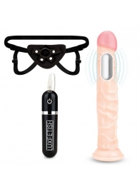 Регулируемые трусики с вибрирующей насадкой - 21 см. - Lux Fetish - купить с доставкой в Находке