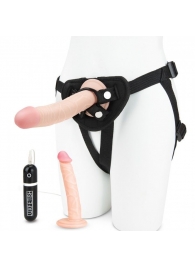 Регулируемые трусики с 2 насадками - 16 и 15 см. - Lux Fetish - купить с доставкой в Находке