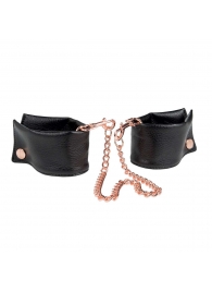 Черные мягкие наручники Entice French Cuffs с цепью - California Exotic Novelties - купить с доставкой в Находке
