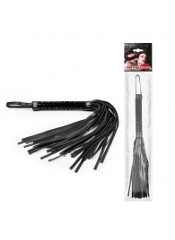 Черная гладкая плеть-флоггер с ручкой - 40 см. - Notabu - купить с доставкой в Находке