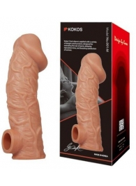 Телесная насадка на фаллос с отверстием для мошонки EXTREME SLEEVE - 17,6 см. - KOKOS - в Находке купить с доставкой