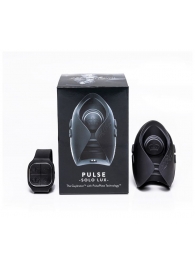 Темно-серый инновационный мужской осциллятор PULSE SOLO LUX с пультом ДУ - Hot Octopuss - в Находке купить с доставкой