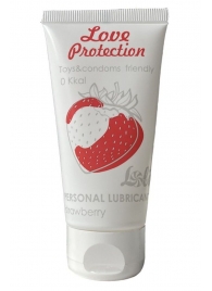 Лубрикант на водной основе с ароматом малины Love Protection Strawberry - 50 мл. - Lola Games - купить с доставкой в Находке