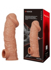 Телесная насадка на фаллос с фиксацией мошонки EXTREME SLEEVE - 15,6 см. - KOKOS - в Находке купить с доставкой