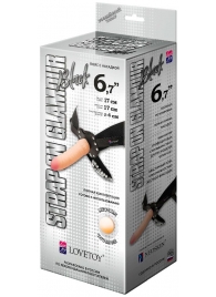 Пояс-трусики с насадкой Glamour - 17 см. - LOVETOY (А-Полимер) - купить с доставкой в Находке