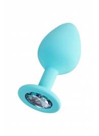 Мятная анальная втулка Brilliant с прозрачным кристаллом - 8 см. - ToyFa - купить с доставкой в Находке