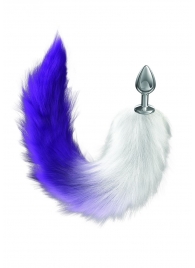 Серебристая анальная пробка с фиолетовым хвостом Galaxy - Lola Games - купить с доставкой в Находке