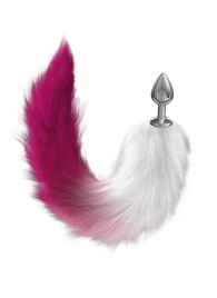 Серебристая анальная пробка с розовым хвостом Starlit - Lola Games - купить с доставкой в Находке