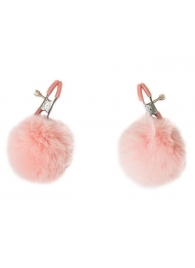 Зажимы на соски Angelic с розовыми меховыми шариками - Lola Games - купить с доставкой в Находке