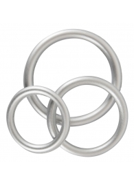 Набор из 3 эрекционных колец под металл Metallic Silicone Cock Ring Set - Orion - в Находке купить с доставкой