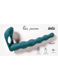 Зеленая вибронасадка для двойного проникновения Farnell - 17 см. - Lola Games - купить с доставкой в Находке