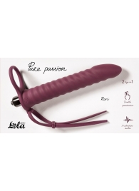 Бордовая вибронасадка для двойного проникновения Rori - 17 см. - Lola Games - купить с доставкой в Находке