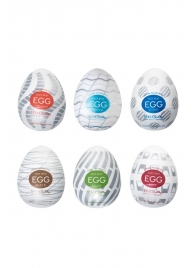 Набор из 6 мастурбаторов Tenga EGG Easy Beat с различным рельефом - Tenga - в Находке купить с доставкой