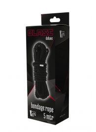 Черная веревка для шибари DELUXE BONDAGE ROPE - 5 м. - Dream Toys - купить с доставкой в Находке