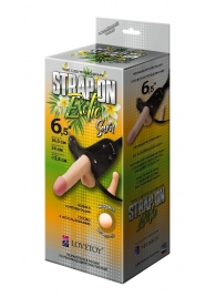 Пояс-трусики с 2 насадками Exotic-Sara - 16,5 см. - LOVETOY (А-Полимер) - купить с доставкой в Находке