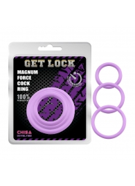 Набор из 3 сиреневых эрекционных колец Magnum Force Cock Ring - Chisa - в Находке купить с доставкой
