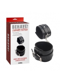 Черные оковы на ноги Obey Me Leather Ankle Cuffs - Chisa - купить с доставкой в Находке