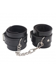 Черные оковы на ноги Obey Me Leather Ankle Cuffs - Chisa - купить с доставкой в Находке