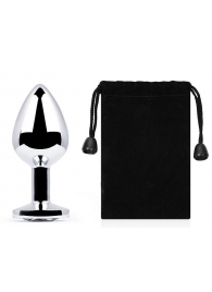 Серебристая анальная пробка с прозрачным стразом - 7,2 см. - Anal Jewelry Plug - купить с доставкой в Находке