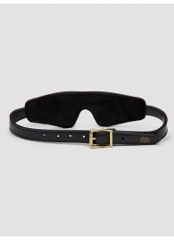 Черная плотная маска на глаза Bound to You Faux Leather Blindfold - Fifty Shades of Grey - купить с доставкой в Находке