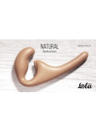 Бежевый безремневой страпон Seduction - 20,5 см. - Lola Games - купить с доставкой в Находке