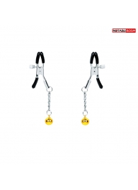 Оригинальные зажимы на соски с желтыми шариками - Notabu - купить с доставкой в Находке