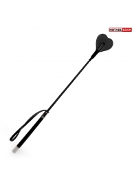 Черный стек с наконечником-сердечком - 54 см. - Notabu - купить с доставкой в Находке