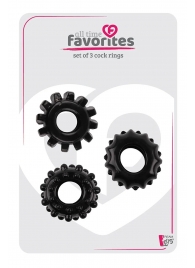 Набор из 3 черных эрекционных колец SET OF 3 COCKRINGS - Dream Toys - в Находке купить с доставкой