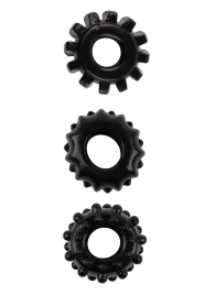 Набор из 3 черных эрекционных колец SET OF 3 COCKRINGS - Dream Toys - в Находке купить с доставкой
