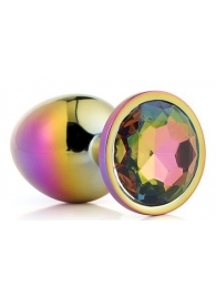 Голографическая анальная втулка с радужным кристаллом - 7,1 см. - Dream Toys - купить с доставкой в Находке